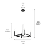 Kichler Tolani 4-Light Black Vintage Bare Bulb Chandelier