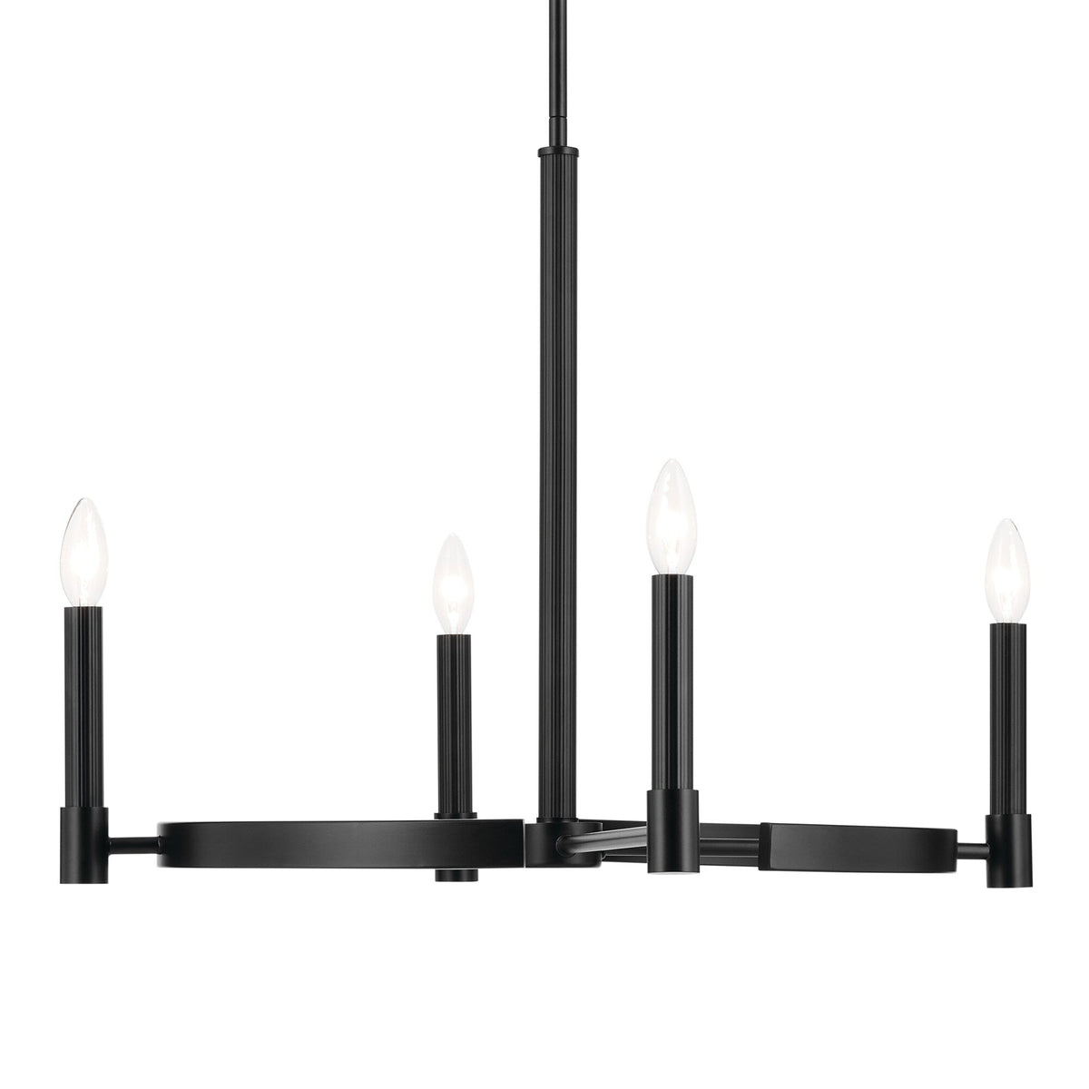 Kichler Tolani 4-Light Black Vintage Bare Bulb Chandelier