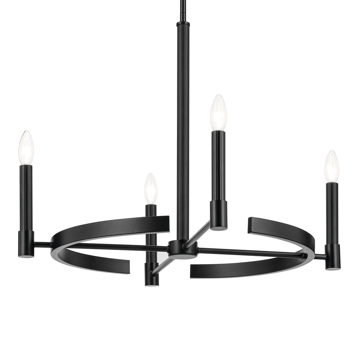 Kichler Tolani 4-Light Black Vintage Bare Bulb Chandelier