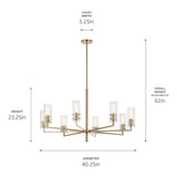 Kichler Velestino 8-Light Gold Modern/Contemporary Chandelier