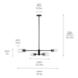 Kichler Velestino 4-Light Black Modern/Contemporary Chandelier