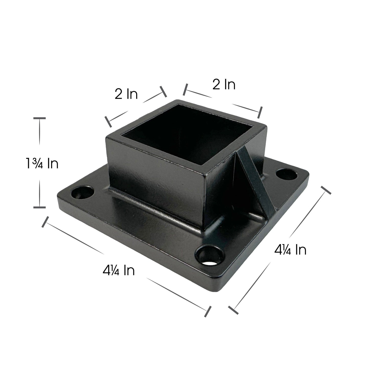 Ironcraft Accessory 1.75-in Black Metal Surface Mount For Aluminum Fence