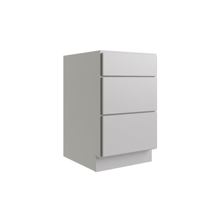RELIABILT Parkstone 24-in W x 34.5-in H x 24-in D Grey 3-Drawer Base Fully Assembled Plywood Cabinet (Flat Panel Style)