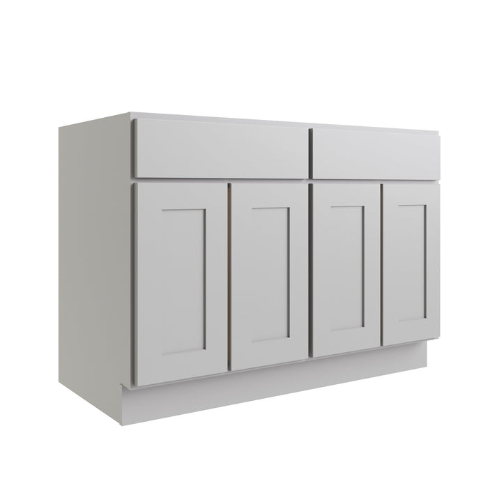 RELIABILT Parkstone 48-in W x 34.5-in H x 24-in D Grey 2-Drawers Base Fully Assembled Plywood Cabinet (Flat Panel Shaker Style)