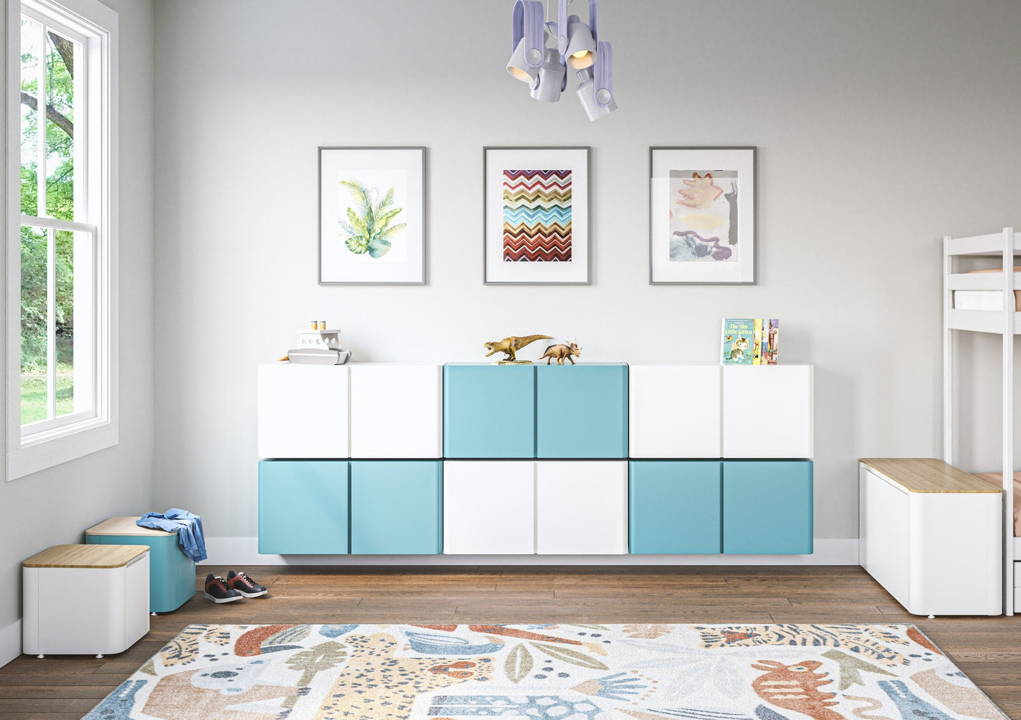 Everest 36-in W x 18-in H Steel Modern Blue Wall-mount Utility Storage Cabinet