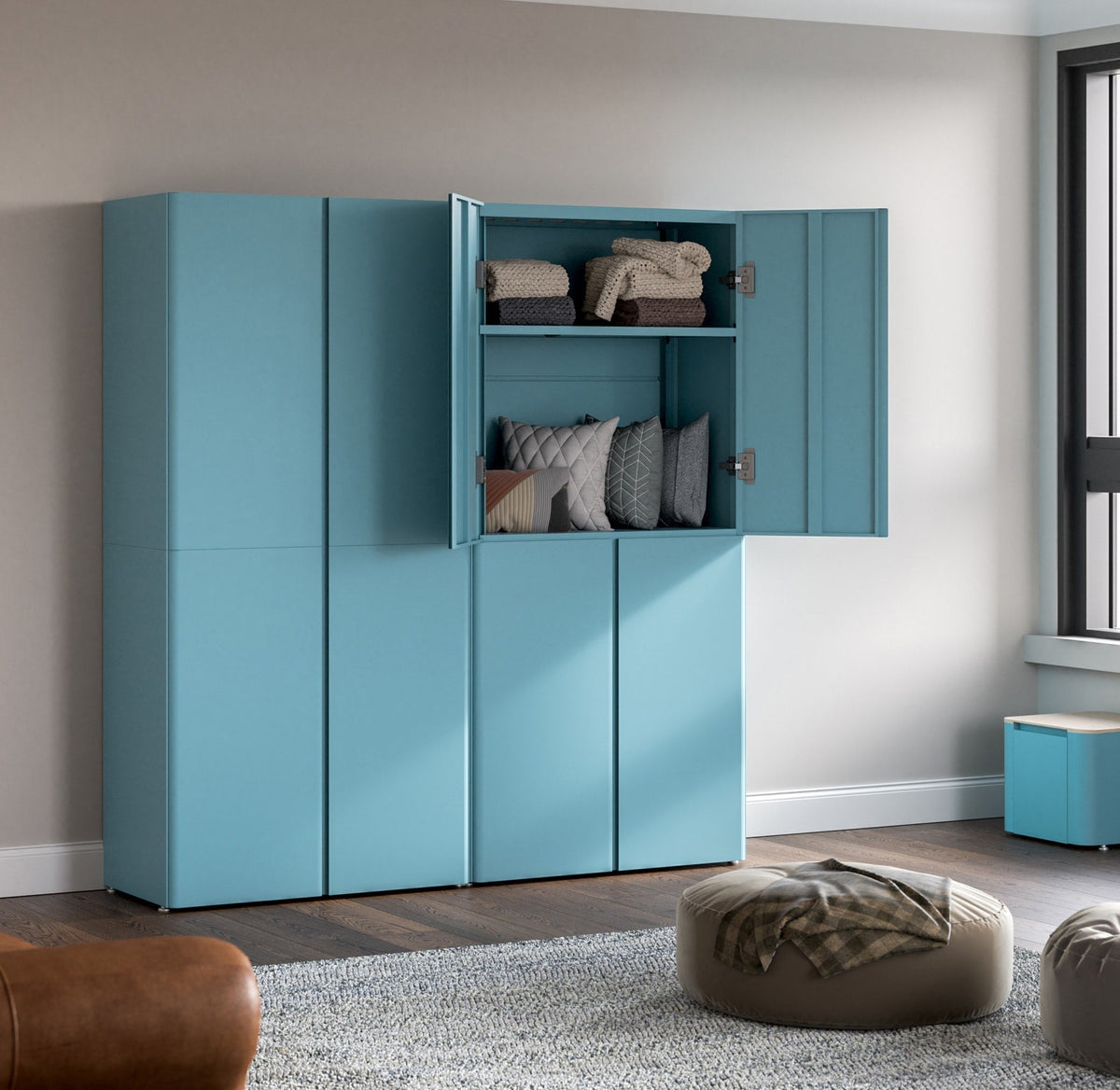 Everest 36-in W x 74-in H Steel Modern Blue Freestanding Utility Storage Cabinet