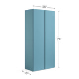 Everest 36-in W x 74-in H Steel Modern Blue Freestanding Utility Storage Cabinet