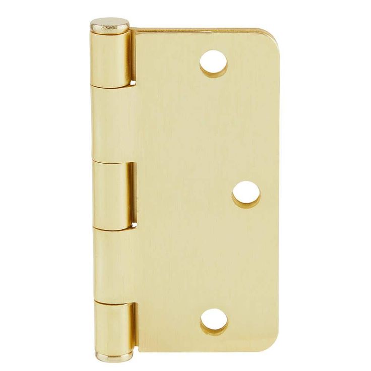 3-1/2 in. x 1/4 in. Satin Brass Radius Door Hinge
