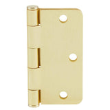 3-1/2 in. x 1/4 in. Satin Brass Radius Door Hinge