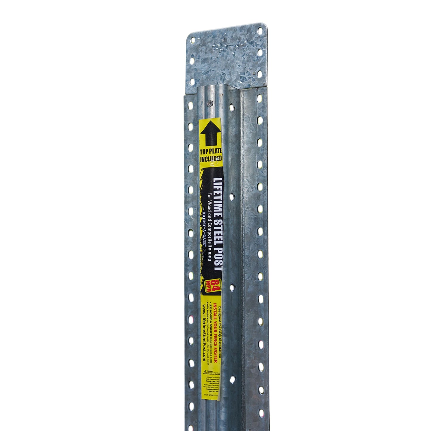 Lifetime Steel Post 7-ft H x 4-in W Galvanized Steel Post and Rail Yard Line Fence Post