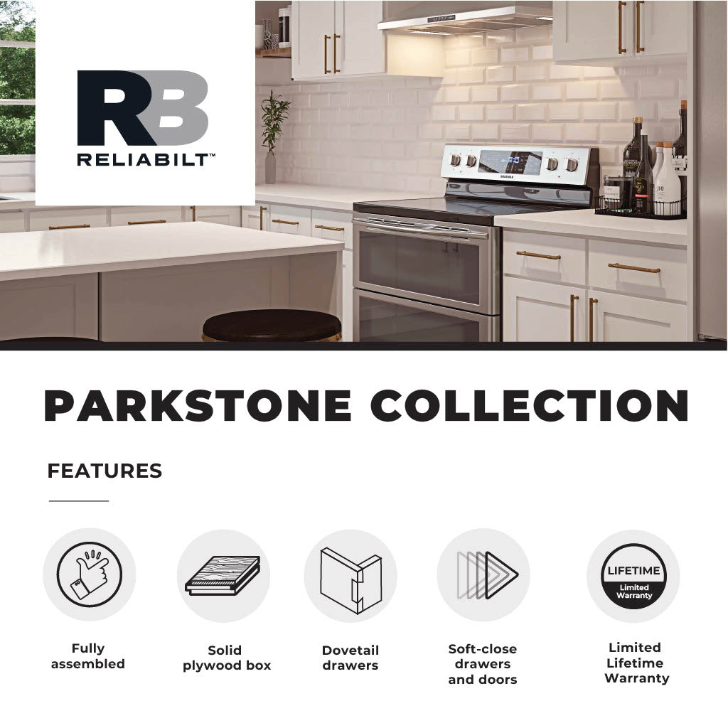 RELIABILT Parkstone 36-in W x 34.5-in H x 24-in D Espresso Diagonal Sink Base Fully Assembled Plywood Cabinet (Flat Panel Shaker Style)