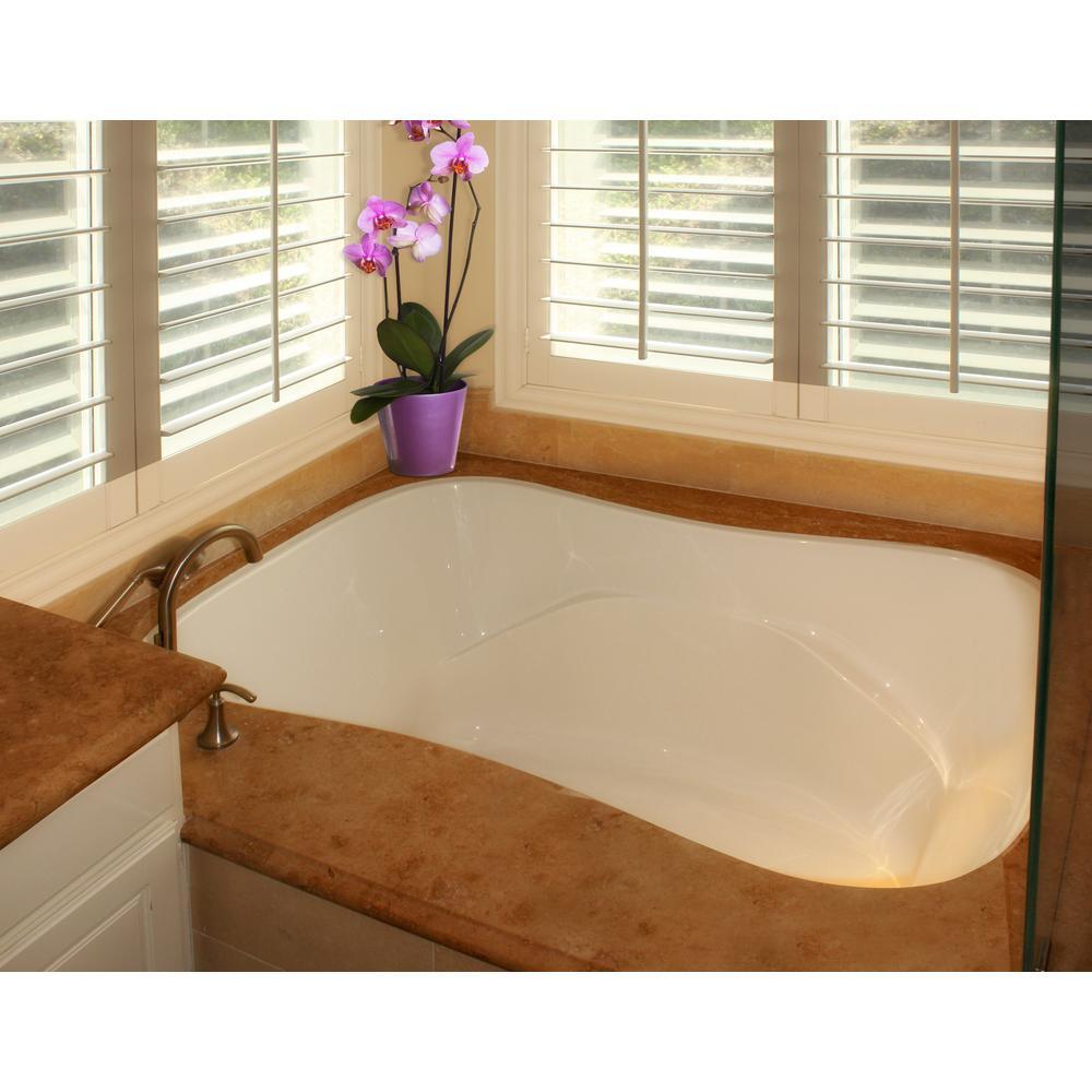 Studio Hourglass 60 in. Acrylic Rectangular Drop-in Air Bath Bathtub in White - Super Arbor
