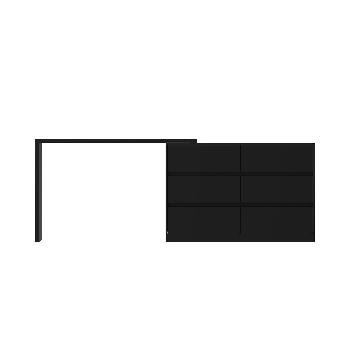 FUFU&GAGA Black Mdf Base with Mdf Top Kitchen Cart (16-in x 90.4-in x 32.7-in)