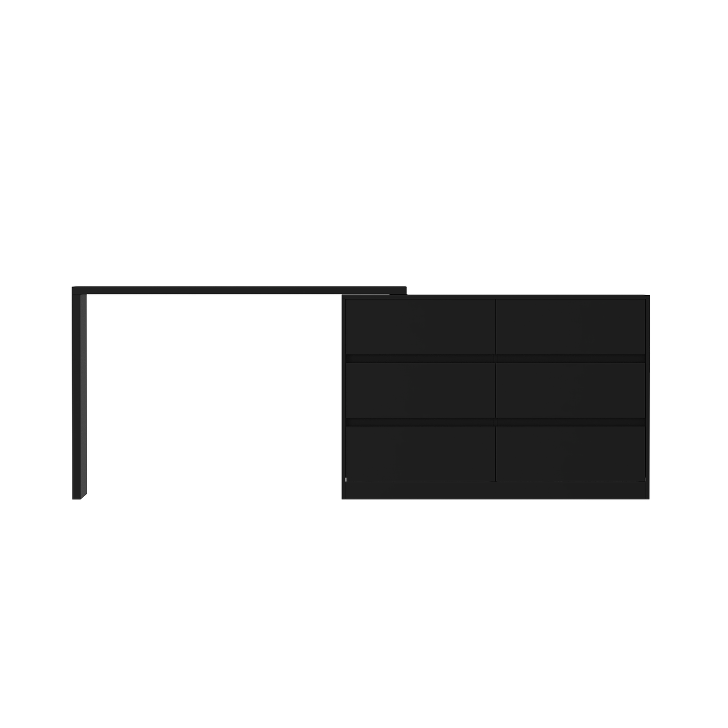 FUFU&GAGA Black Mdf Base with Mdf Top Kitchen Cart (16-in x 90.4-in x 32.7-in)