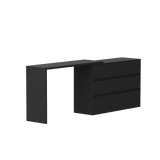 FUFU&GAGA Black Mdf Base with Mdf Top Kitchen Cart (16-in x 90.4-in x 32.7-in)