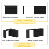 FUFU&GAGA Black Mdf Base with Mdf Top Kitchen Cart (16-in x 90.4-in x 32.7-in)