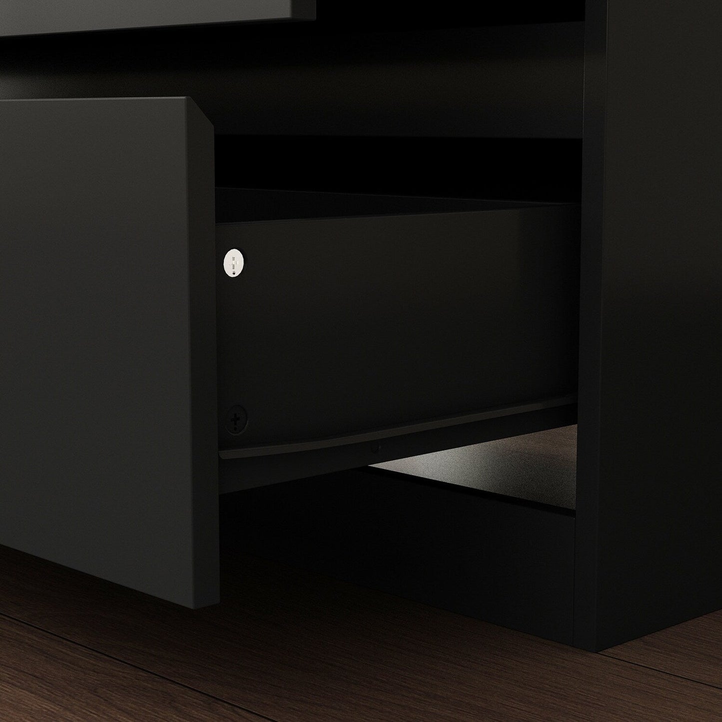 FUFU&GAGA Black Mdf Base with Mdf Top Kitchen Cart (16-in x 90.4-in x 32.7-in)