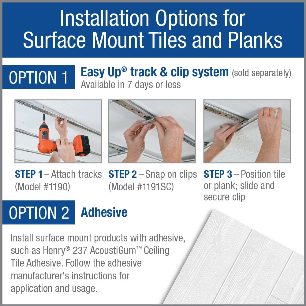 Armstrong Ceilings TinLook Wellington 12-in x 12-in Surface-Mount Acoustic Ceiling Tiles, White, 40-Pack (40 sq ft)