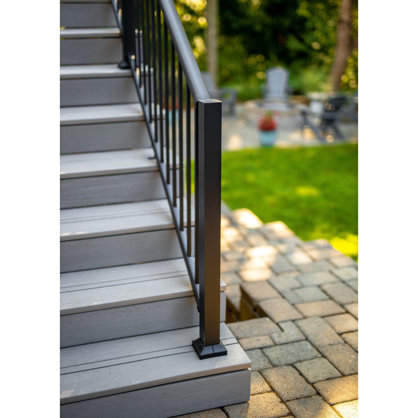 Fiberon 3-in x 2.5-in CitySide Matte Black Aluminum Stair Connector (2-Pack)
