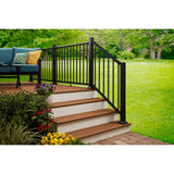 Fiberon CitySide Matte Black Aluminum Deck Bottom Stair Post
