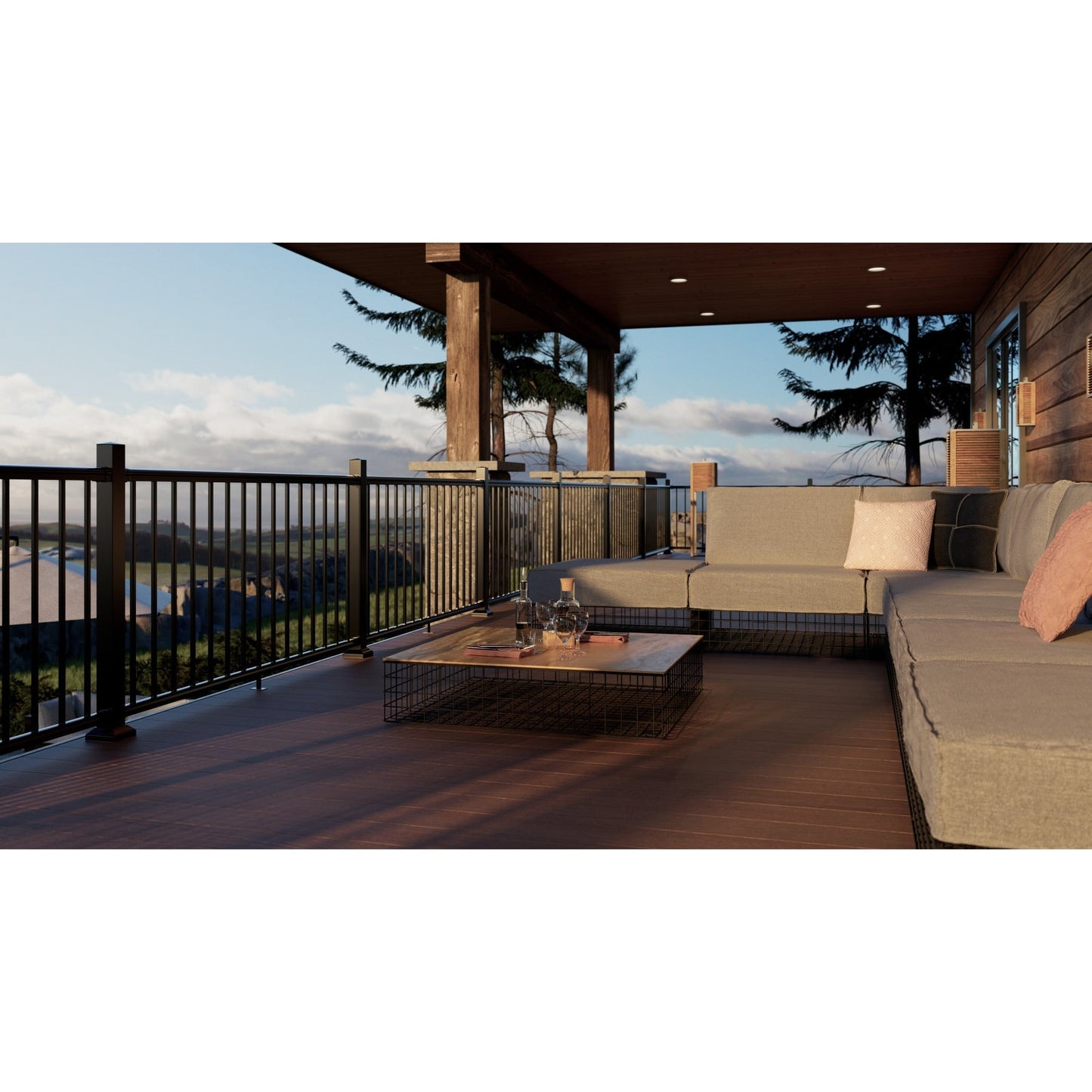 Fiberon CitySide Matte Black Aluminum Deck End Post