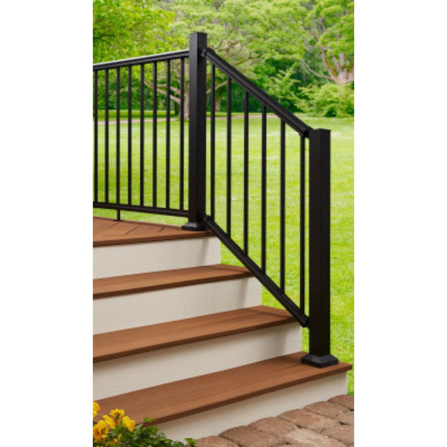 Fiberon 3-in x 2.5-in CitySide Matte Black Aluminum Stair Connector (2-Pack)