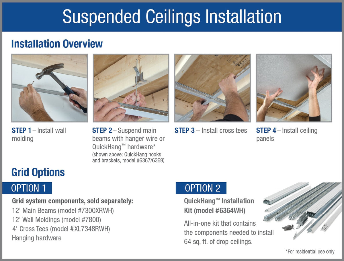 Armstrong Ceilings 48-in x 24-in Impression 8-Pack White Textured 15/16-in Drop Acoustic Panel Ceiling Tiles