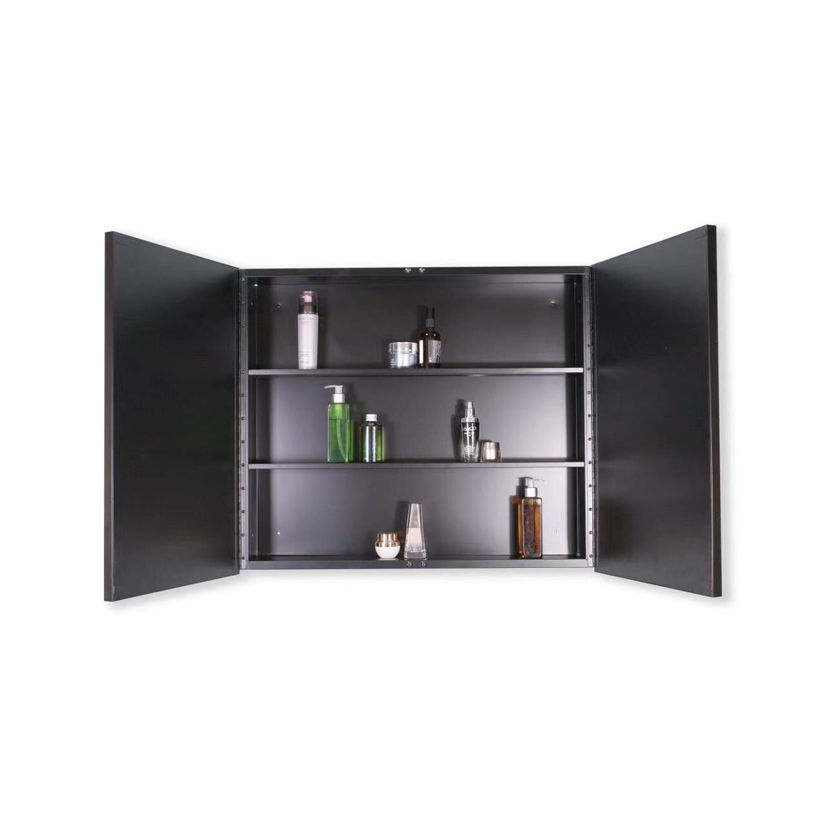 AAZJ AS 30-in x 26-in Surface/Recessed Mount Black Medicine Cabinet