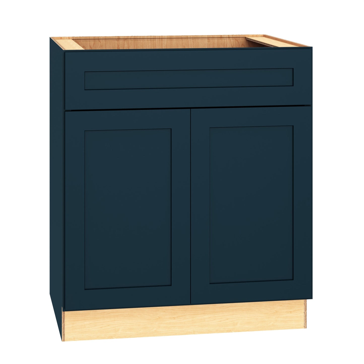 Diamond Express Jamestown 30-in W x 34.5-in H x 24-in D Regatta Blue Sink Base Fully Assembled Plywood Cabinet (Recessed Panel Shaker Style)