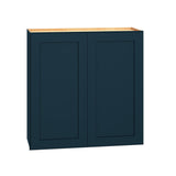 Diamond Express Jamestown 30-in W x 30-in H x 12-in D Regatta Blue Wall Fully Assembled Plywood Cabinet (Recessed Panel Shaker Door Style)