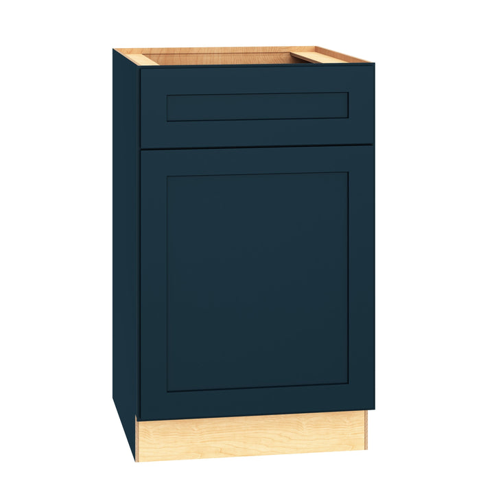 Diamond Express Jamestown 21-in W x 34.5-in H x 24-in D Regatta Blue 1-Drawer Base Fully Assembled Plywood Cabinet (Recessed Panel Square Style)