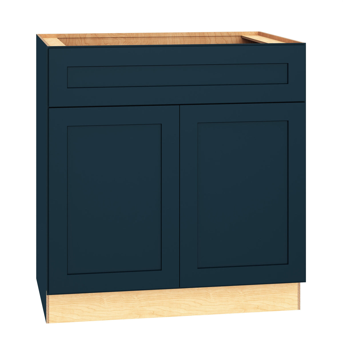 Diamond Express Jamestown 33-in W x 34.5-in H x 24-in D Regatta Blue 1-Drawer Base Fully Assembled Plywood Cabinet (Recessed Panel Square Style)