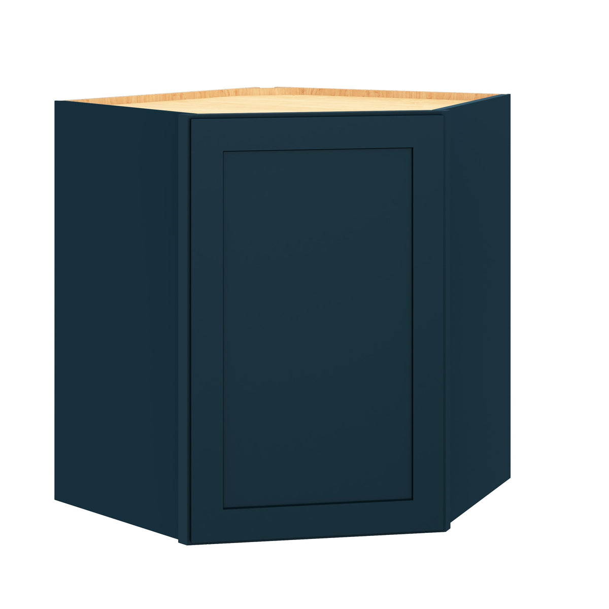 Diamond Express Jamestown 30-in W x 30-in H x 24-in D Regatta Blue Diagonal Corner Wall Fully Assembled Plywood Cabinet (Recessed Panel Shaker Style)