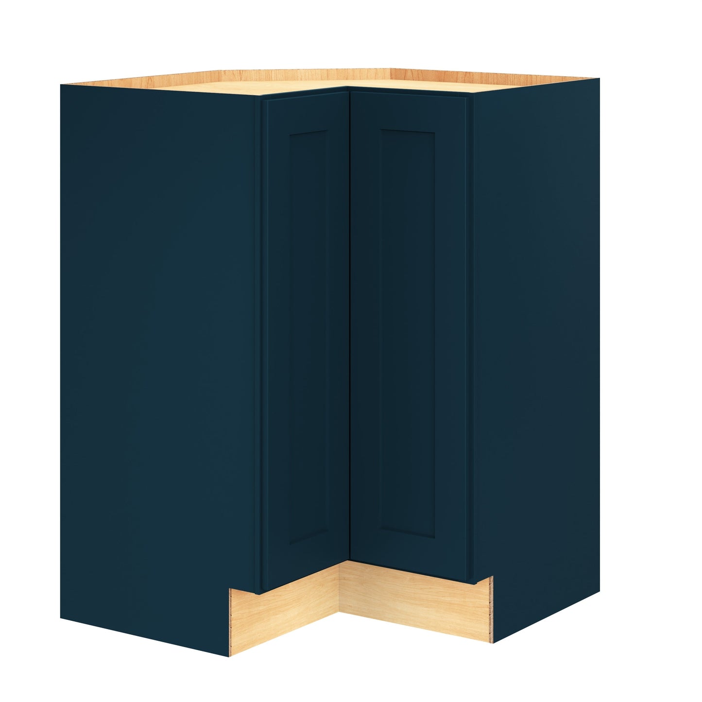 Diamond Express Jamestown 36-in W x 34.5-in H x 24-in D Regatta Blue L-shaped Corner Base Fully Assembled Plywood Cabinet (Recessed Panel Shaker Style)