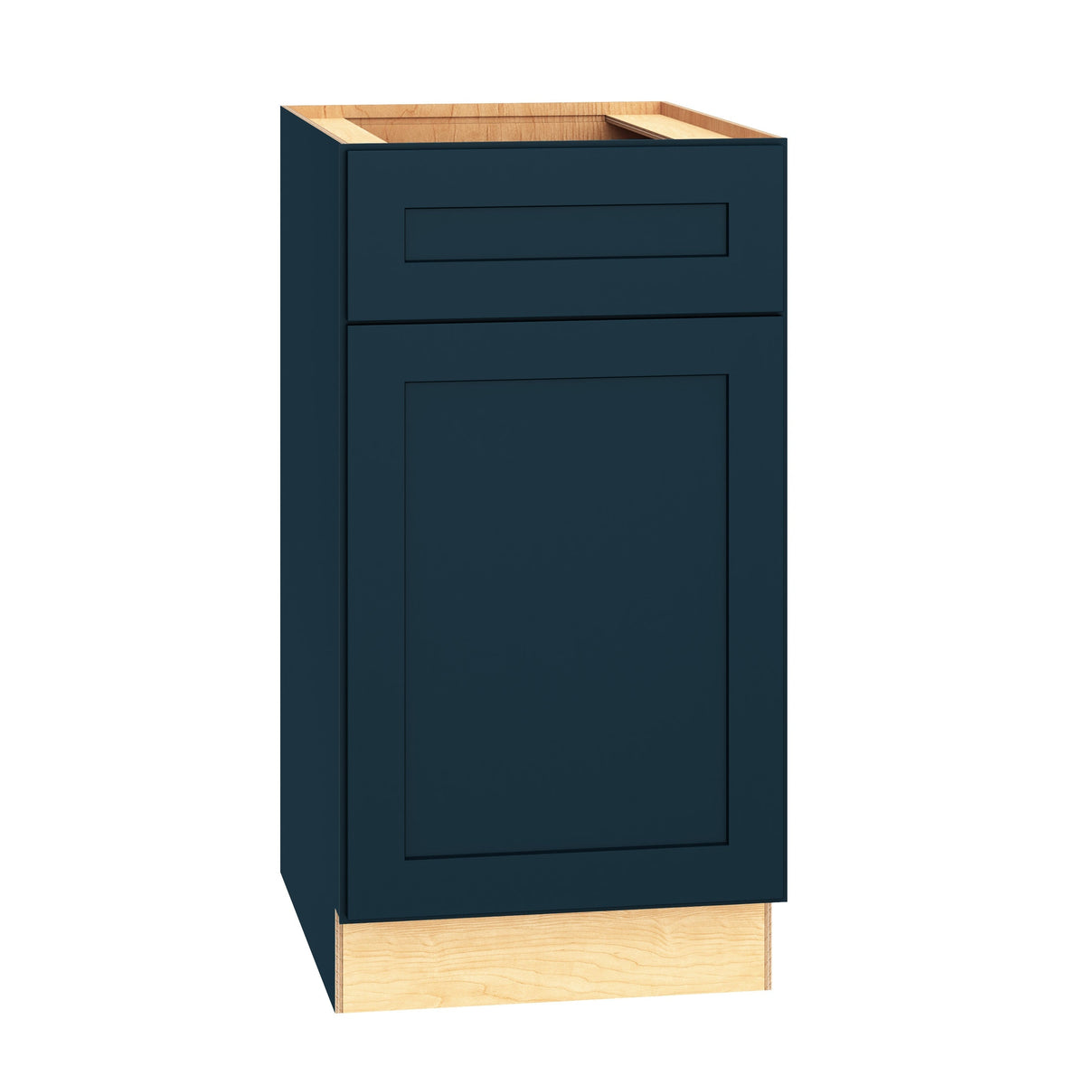 Diamond Express Jamestown 18-in W x 34.5-in H x 24-in D Regatta Blue 1-Drawer Pull-out Wastebasket Base Fully Assembled Plywood Cabinet (Recessed Panel Square Style)
