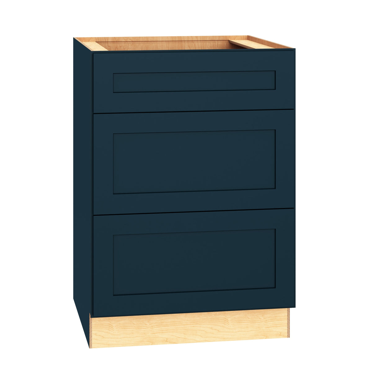 Diamond Express Jamestown 24-in W x 34.5-in H x 24-in D Regatta Blue 3-Drawer Base Fully Assembled Plywood Cabinet (Recessed Panel Shaker Style)