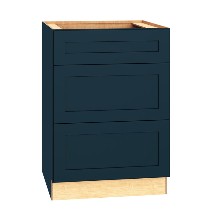 Diamond Express Jamestown 24-in W x 34.5-in H x 24-in D Regatta Blue 1-Drawer Base Fully Assembled Plywood Cabinet (Recessed Panel Square Style)