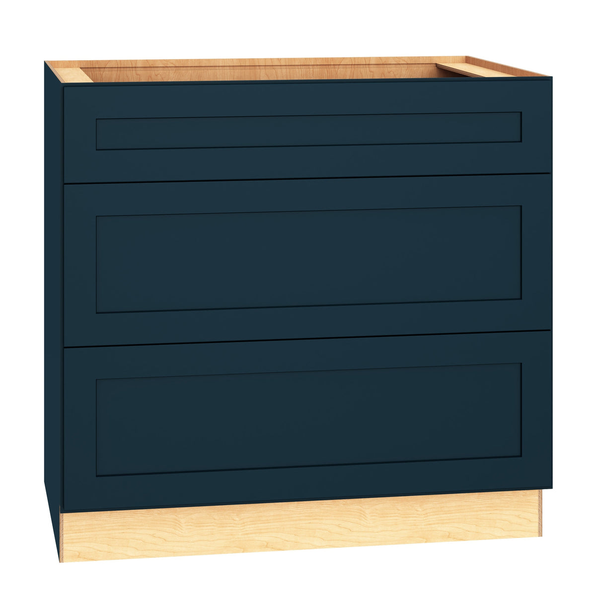 Diamond Express Jamestown 36-in W x 34.5-in H x 24-in D Regatta Blue 1-Drawer Base Fully Assembled Plywood Cabinet (Recessed Panel Square Style)