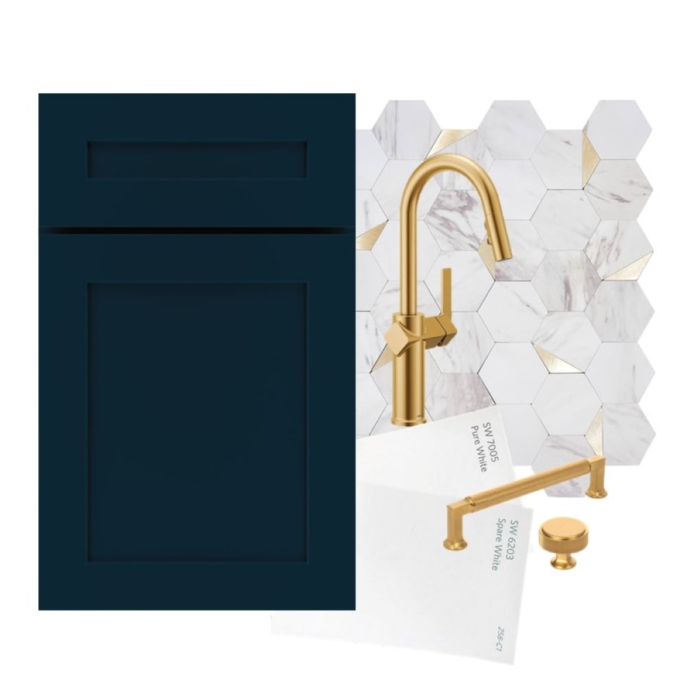 Diamond Express Jamestown 30-in W x 34.5-in H x 24-in D Regatta Blue 1-Drawer Base Fully Assembled Plywood Cabinet (Recessed Panel Square Style)