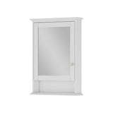 WELLFOR GRACE Solid Wood 24-in x 34-in Surface Mount White Mirrored Soft Close Medicine Cabinet