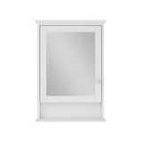 WELLFOR GRACE Solid Wood 24-in x 34-in Surface Mount White Mirrored Soft Close Medicine Cabinet