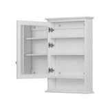 WELLFOR GRACE Solid Wood 24-in x 34-in Surface Mount White Mirrored Soft Close Medicine Cabinet