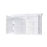 WELLFOR GRACE Solid Wood 48-in x 30-in Surface Mount White Mirrored Soft Close Medicine Cabinet