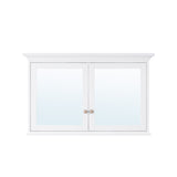 WELLFOR GRACE Solid Wood 40-in x 30-in Surface Mount White Mirrored Soft Close Medicine Cabinet