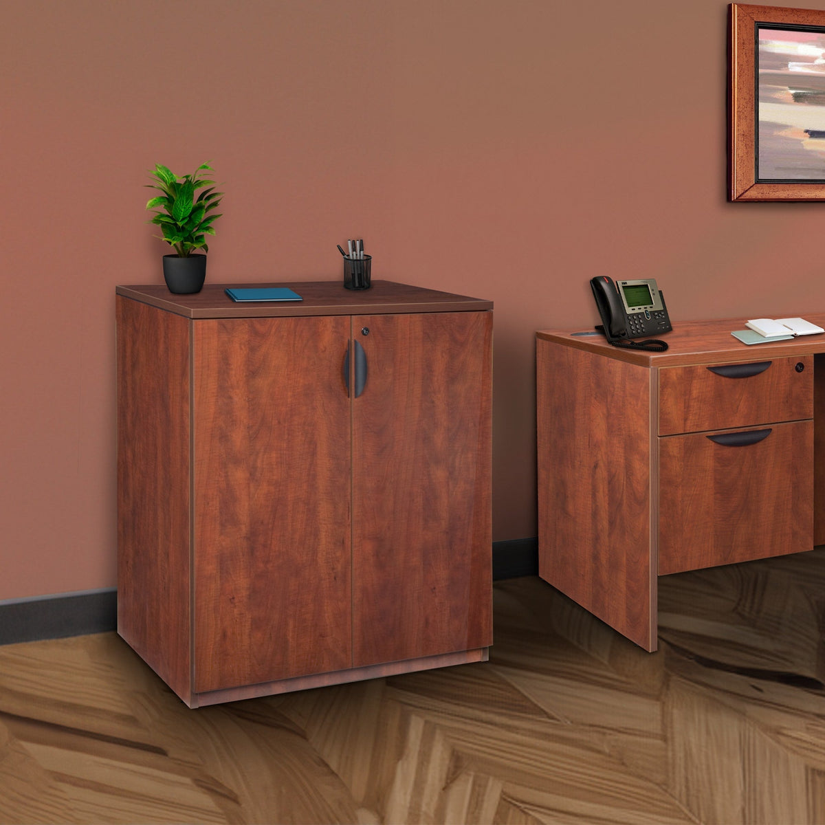 Regency Legacy Stand Up Typicals- Singles Cherry 3-Shelf Office Cabinet