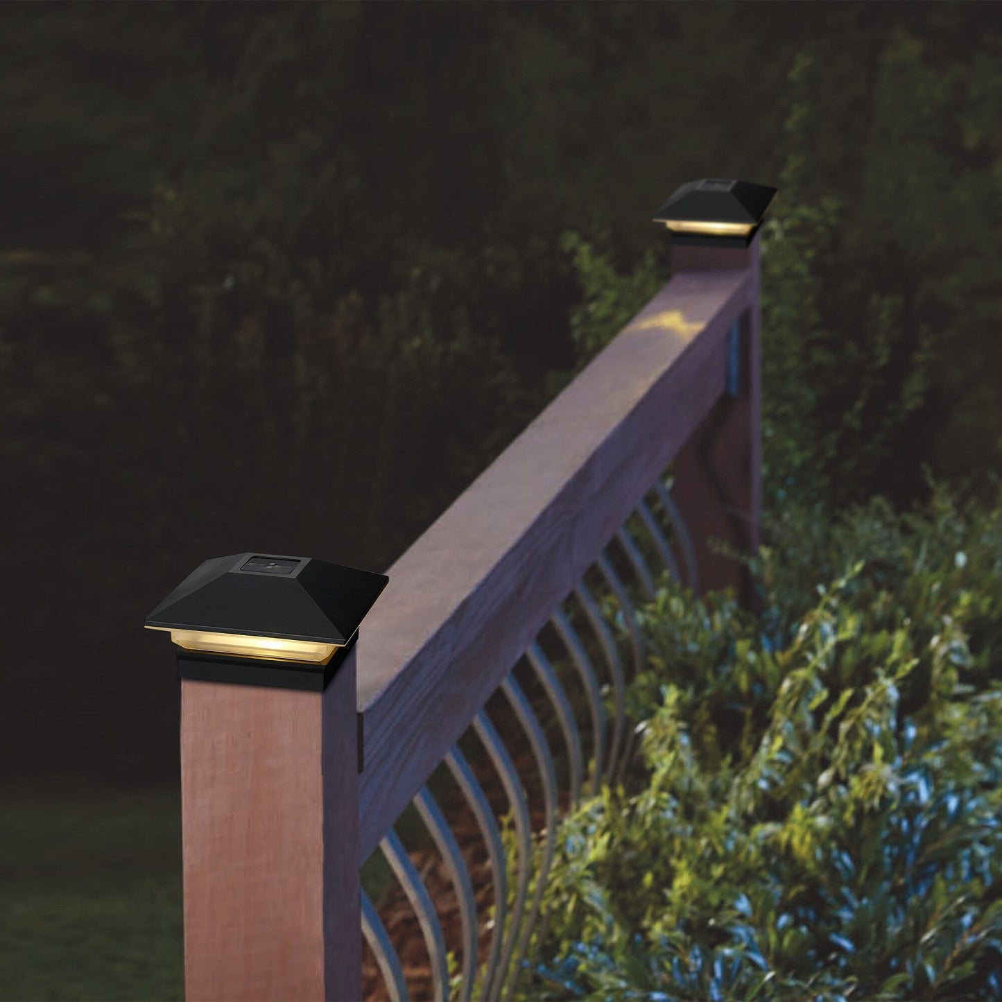 RELIABILT 3-in x 3-in 5-Lumen Black Solar LED Outdoor Post Cap Light (5000 K)