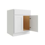 RELIABILT Parkstone 24-in W x 34.5-in H x 24-in D White Sink Base Fully Assembled Plywood Cabinet (Flat Panel Shaker Style)