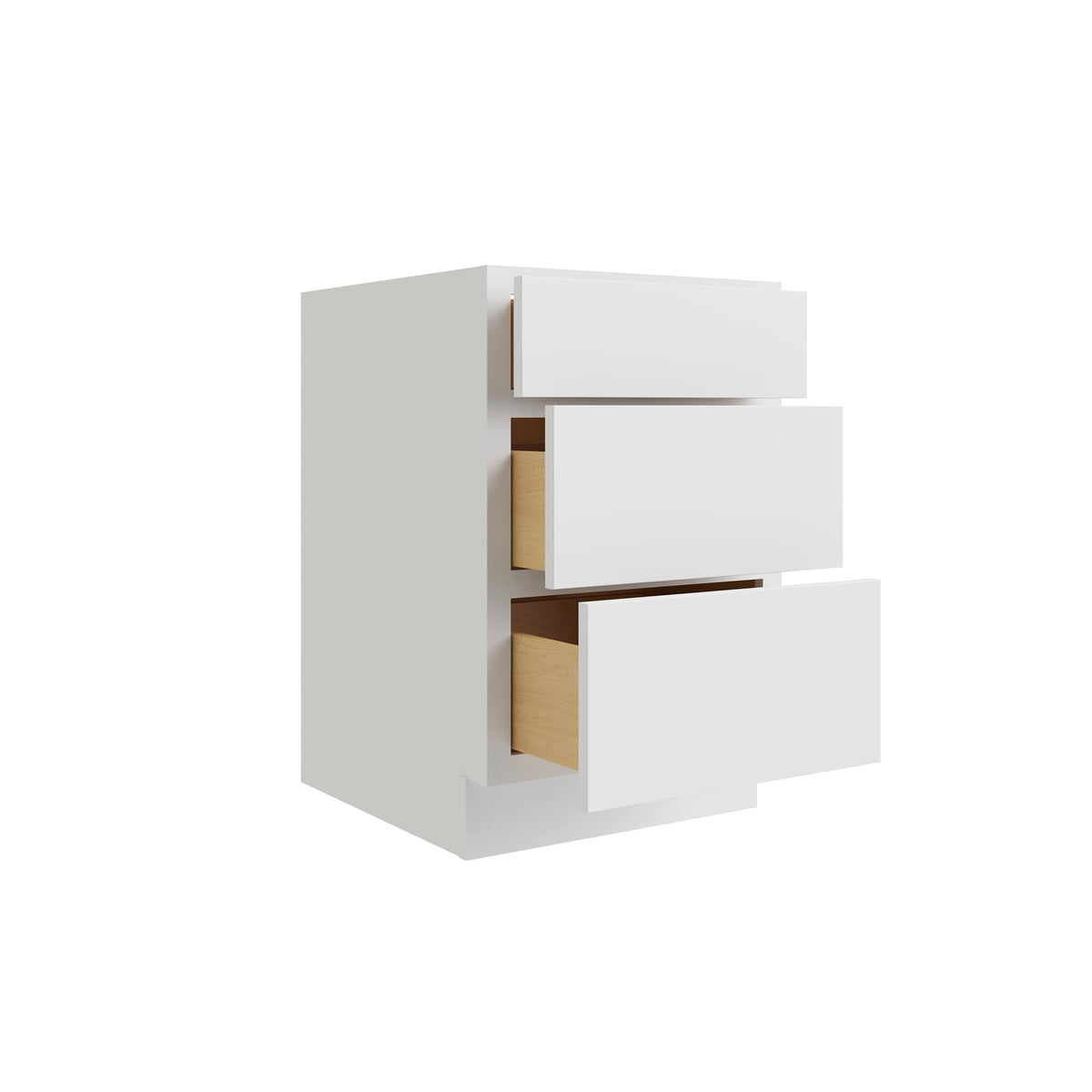 RELIABILT Parkstone 21-in W x 34.5-in H x 24-in D White 3-Drawer Base Fully Assembled Plywood Cabinet (Flat Panel Style)