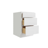 RELIABILT Parkstone 12-in W x 34.5-in H x 24-in D White 3-Drawer Base Fully Assembled Plywood Cabinet (Flat Panel Style)