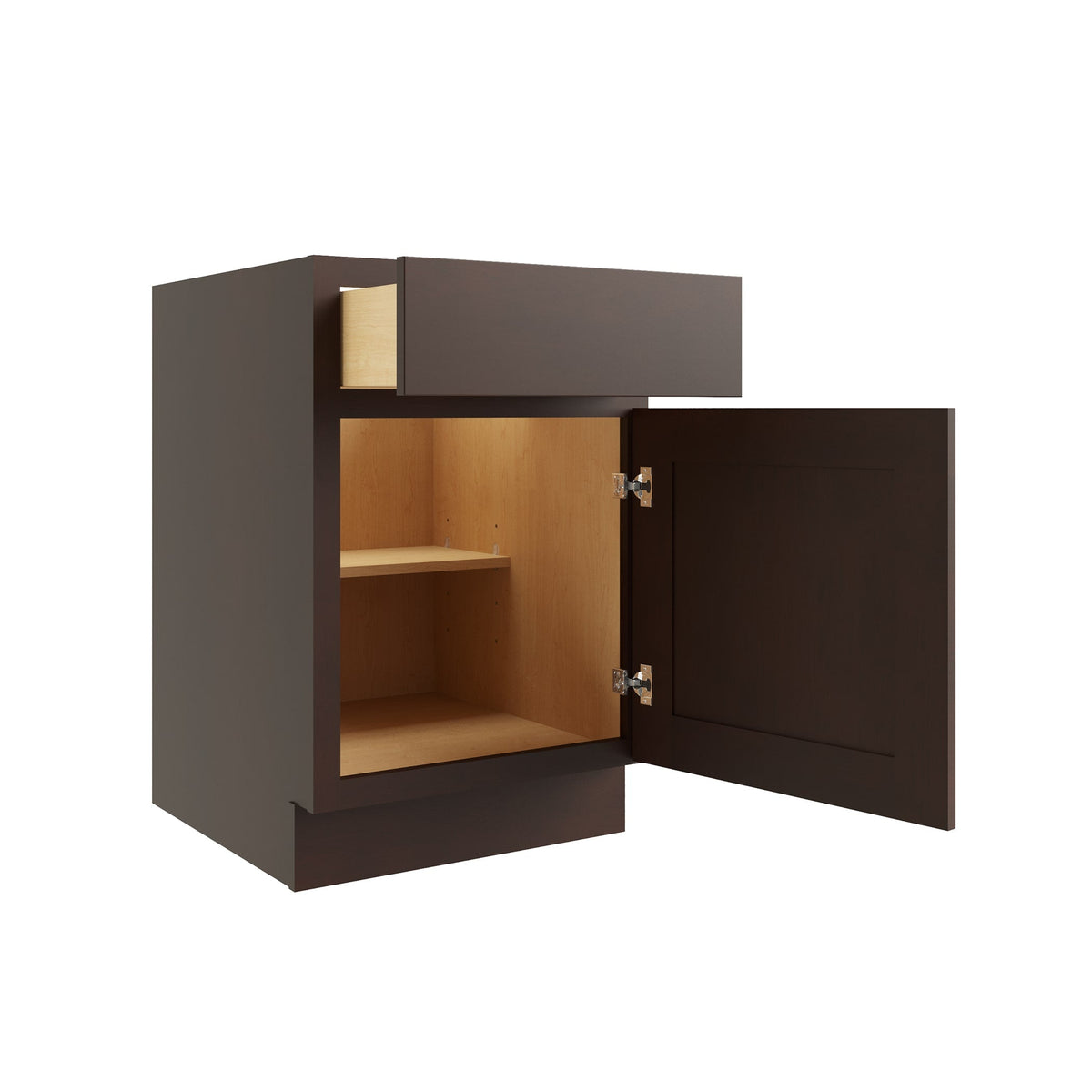 RELIABILT Parkstone 9-in W x 34.5-in H x 24-in D Espresso 1-Drawer Base Fully Assembled Plywood Cabinet (Flat Panel Shaker Style)